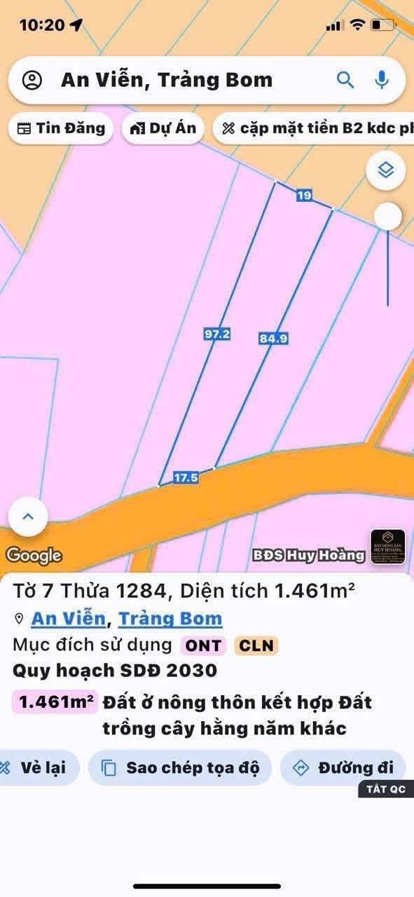 Đất 1 sào mặt tiền ấp 2 An Viễn Đồng Nai giá 4.2 tỷ - Tiềm năng phát triển cao!