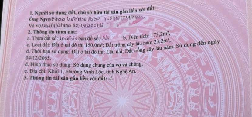 Đất nền Nghi Phong 173m² giá 5.88 tỷ - Cơ hội đầu tư hấp dẫn!