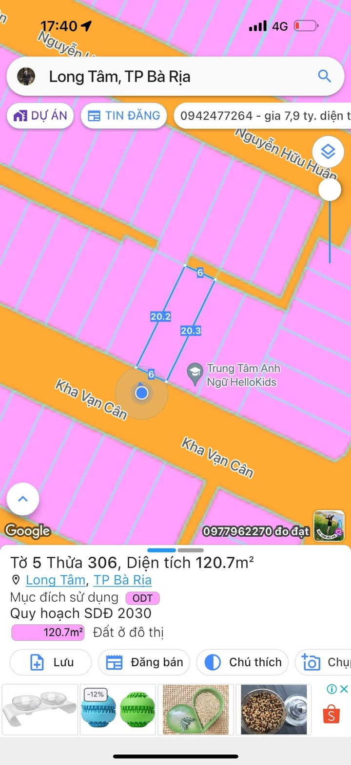 Bán gấp mặt tiền Kha Vạn Cân Bà Rịa 114m² giá chỉ 3.05 tỷ - Đầu tư sinh lời ngay!