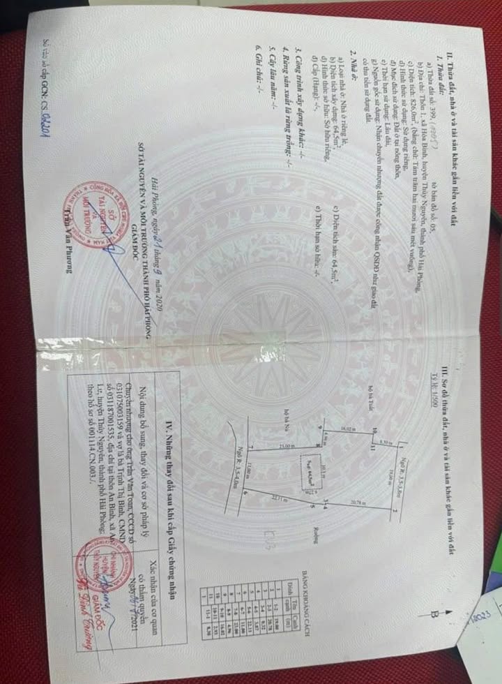 Đất nền 826m² xã Hòa Bình, Thủy Nguyên - Cơ hội đầu tư hiếm có!