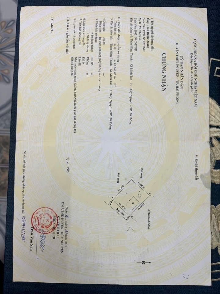 Đất nền 300m² tại Bạch Đằng, Thủy Nguyên - Vị trí đắc địa, giá thỏa thuận!