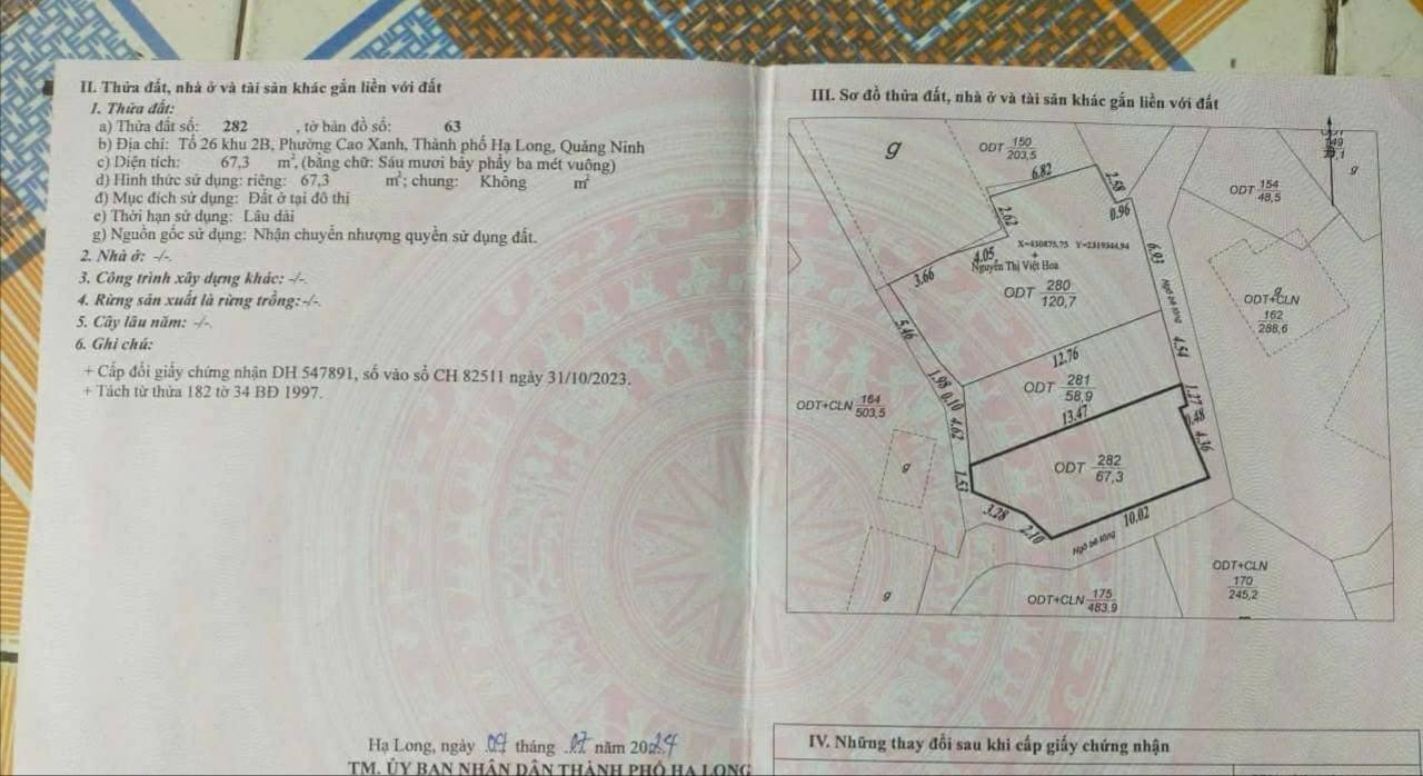 Đất nền Hạ Long 67m² giá 980 triệu - Đường xá thuận tiện, dân cư đông đúc!