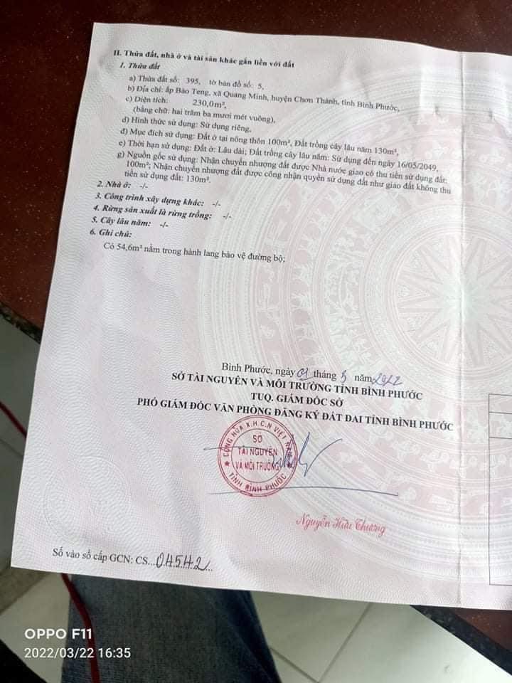 Đất nền Quang Minh Chơn Thành 2250m² giá thỏa thuận - Đầu tư sinh lời ngay!