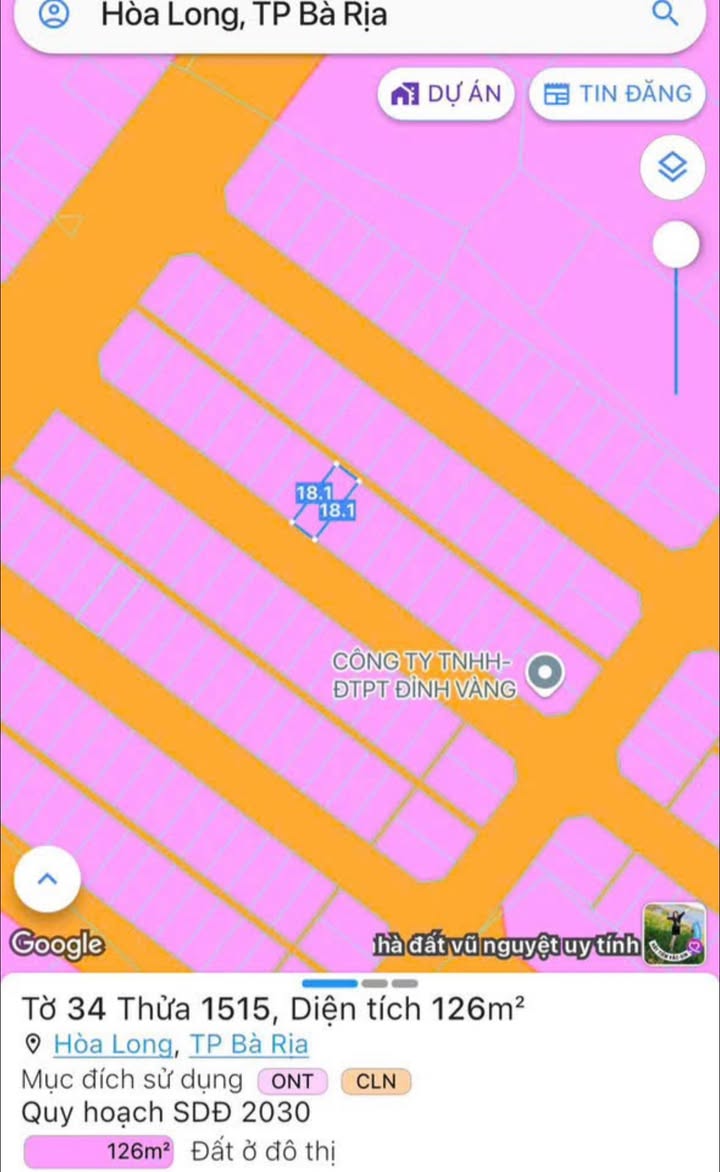 Đất nền Lan Anh 6, Hòa Long, Bà Rịa 126m² giá 1.3 tỷ - Cơ hội đầu tư tuyệt vời!