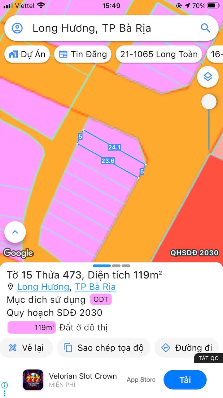 Đất mặt tiền đường Phan Đăng Lưu, Bà Rịa - 120m² giá 3 tỷ - Cơ hội đầu tư sinh lời!