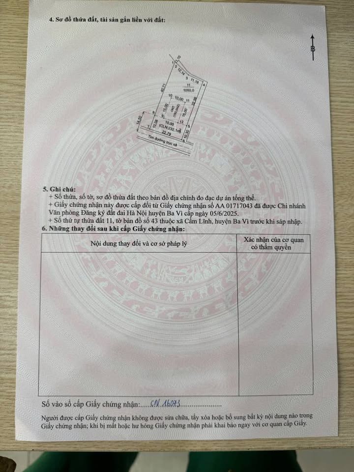 Đất nền Cẩm Lĩnh, Ba Vì 1050m² giá thỏa thuận - Lô góc mặt tiền kinh doanh tiềm năng!