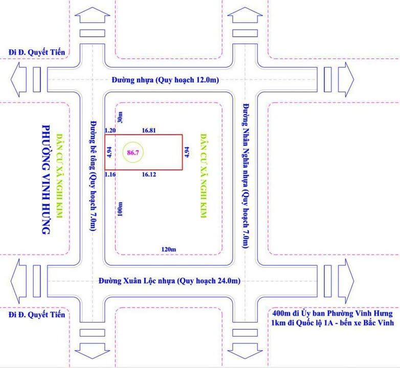 Đất Nền Nghi Kim 86m² giá 2.3 tỷ - Đường thông thoáng, vị trí đẹp!