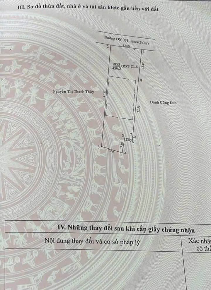 Đất nền đường DX031, Phú Mỹ 457m² giá 8.8 tỷ - Kinh doanh thuận lợi!