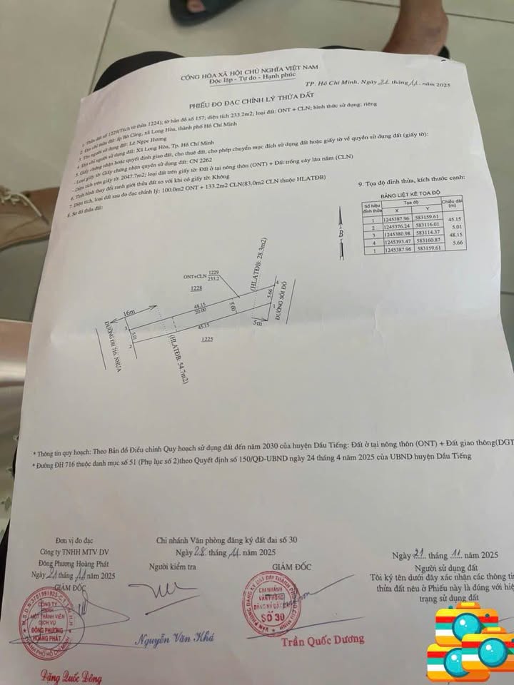 Đất nền mặt tiền đường ĐT 716 Long Tân 240m² giá 7 tỷ - Cơ hội đầu tư sinh lời!