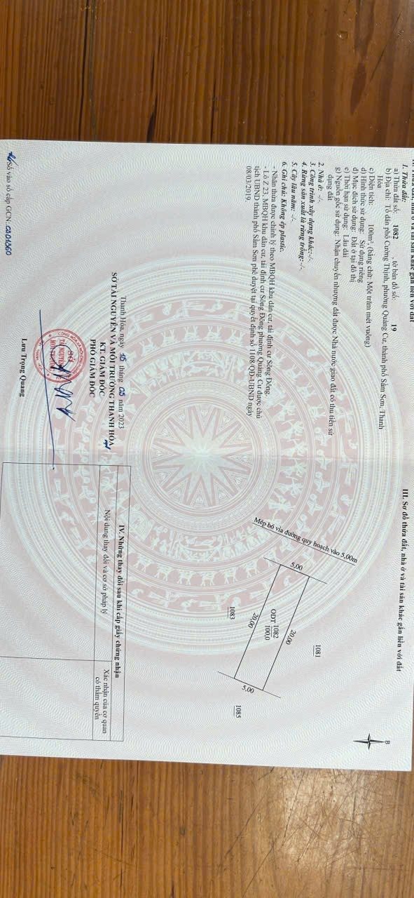 Đất nền Quảng Cư Sầm Sơn 100m² giá 1.45 tỷ - Đối diện hồ điều hòa