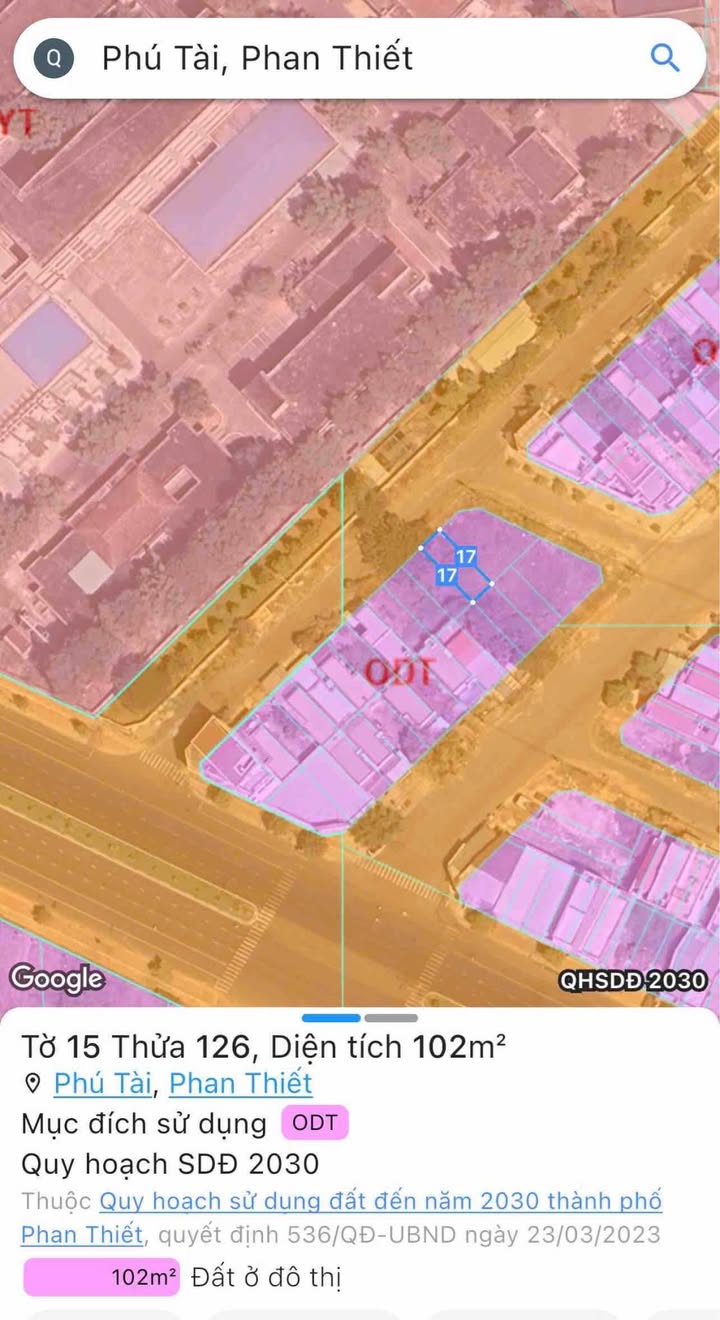 Đất nền KDC Lê Duẩn Phan Thiết 102m² giá 3 tỷ - Vị trí đắc địa gần bệnh viện