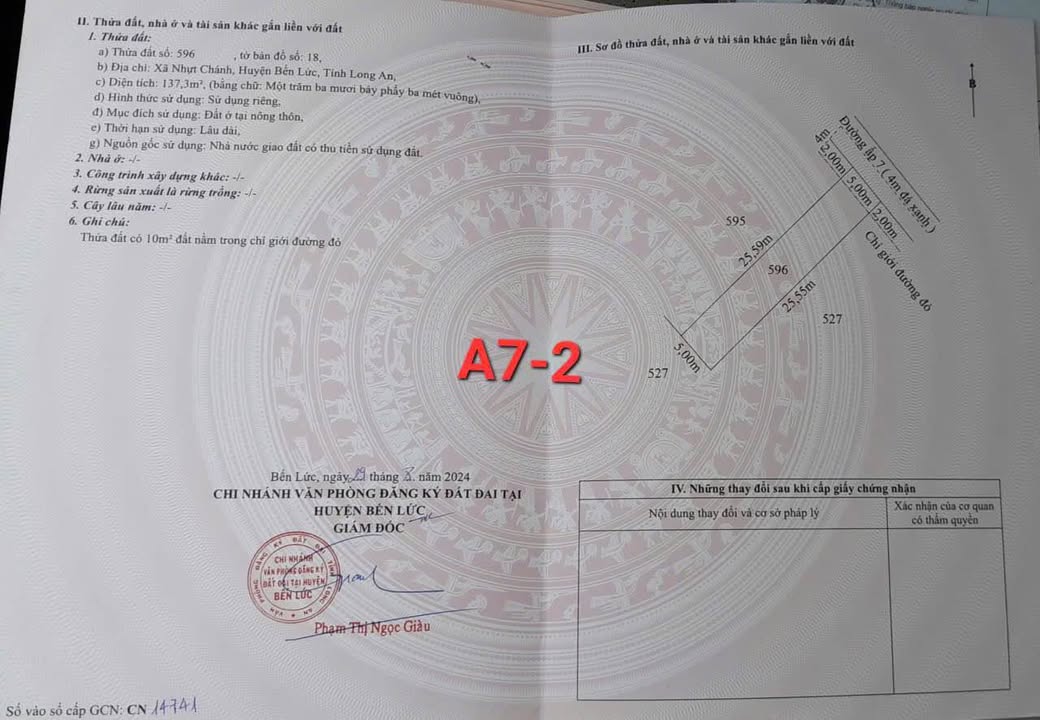 Đất thổ cư ấp 7 Nhựt Chánh 128m² giá 750 triệu - Ô tô tải vi vu ngay mặt tiền!