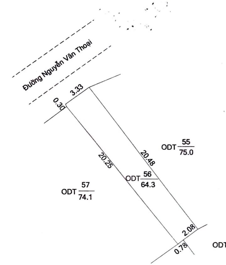 Đất mặt tiền đường Nguyễn Văn Thoại, Châu Phú A 64m² - Sổ đỏ chính chủ, giá 1.85 tỷ!