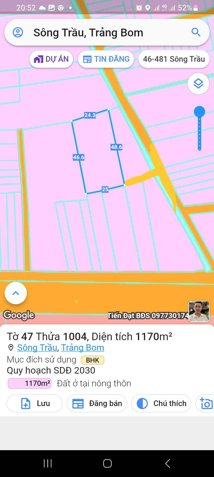 Đất nền 3600m² Trảng Bom, Đồng Nai giá 3.9 tỷ - Cơ hội đầu tư hấp dẫn!