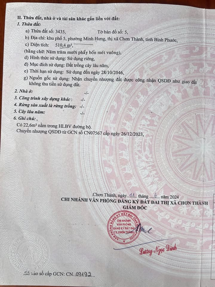 Đất nền thổ cư 5000m² tại Minh Hưng, Chơn Thành - Đầu tư sinh lời cao!