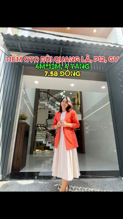 Nhà phố 4 tầng Bùi Quang Là, Gò Vấp - 52m² giá 7.58 tỷ - Ô tô vào tận nhà!