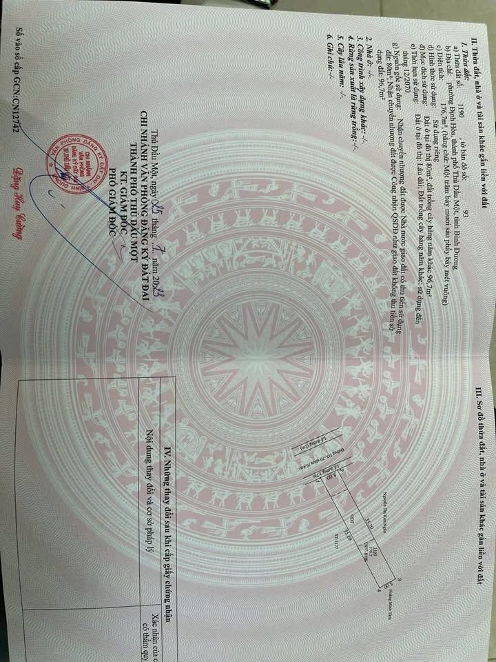 Đất thổ cư Định Hòa, Thủ Dầu Một 175m² giá 3.5 tỷ - Mặt tiền đường DX70 rộng rãi!