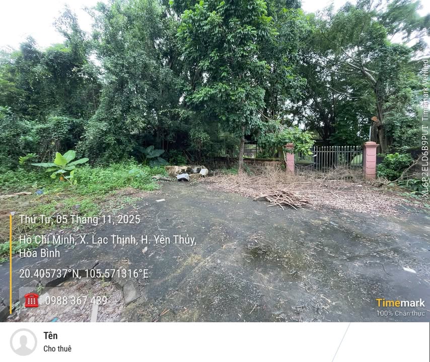 Bán đất Phố Sấu, Xã Lạc Thịnh, Huyện Yên Thủy 878m² giá 7.5 tỷ - Vị trí đắc địa bên đường mòn Hồ Chí Minh!