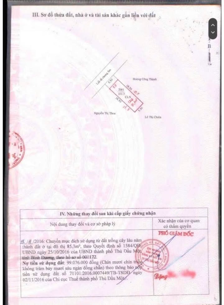 Đất thổ cư Phú Mỹ, Thủ Dầu Một 92m² giá 2.4 tỷ - Cơ hội đầu tư hấp dẫn!