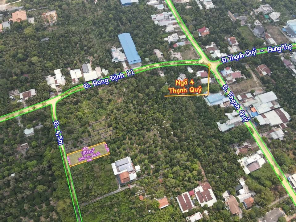 Đất xây biệt thự vườn An Thạnh 701m² giá 7 tỷ - Vị trí thuận tiện gần trường học và chợ