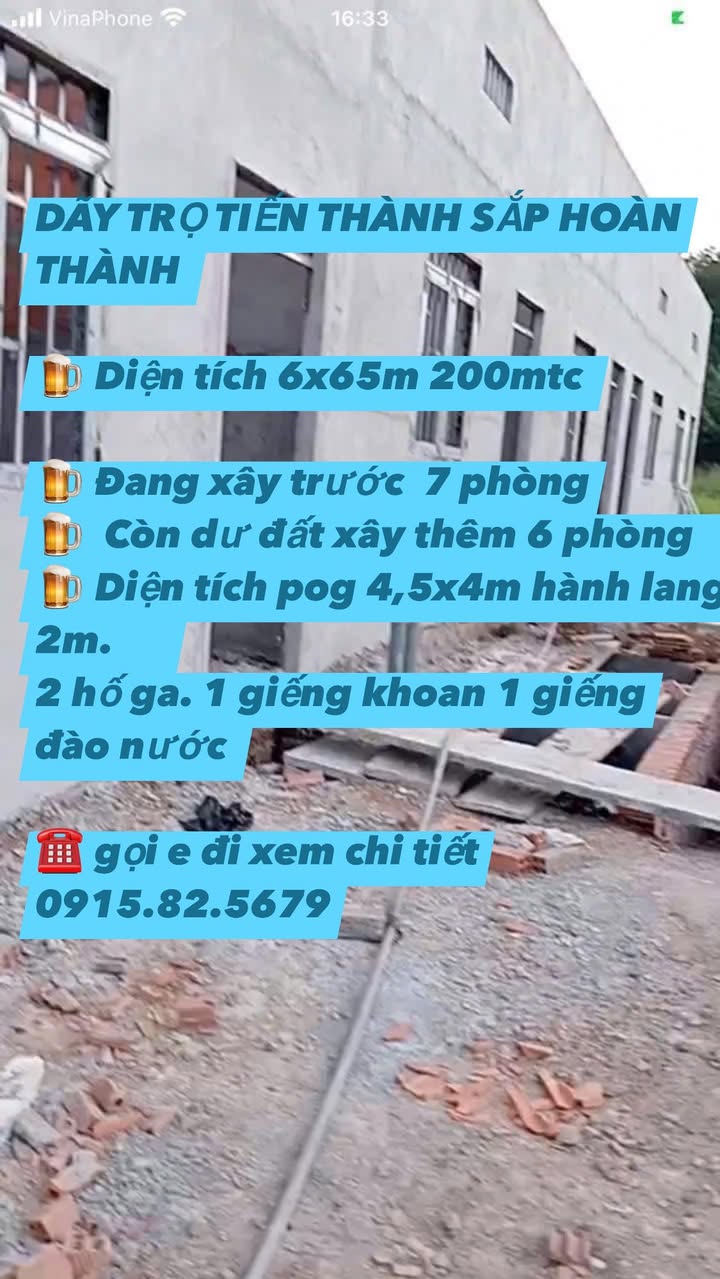 Dãy trọ Tiến Thành Đồng Xoài 390m² giá thỏa thuận - Sắp hoàn thành, cho thuê ngay!