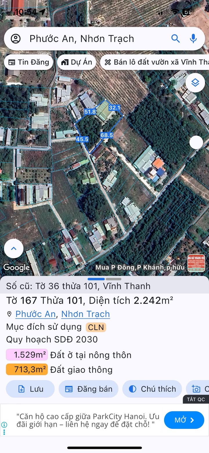 Đất vườn 2242m² xã Vĩnh Thanh, Nhơn Trạch giá chỉ 11.21 tỷ - Đầu tư sinh lời!