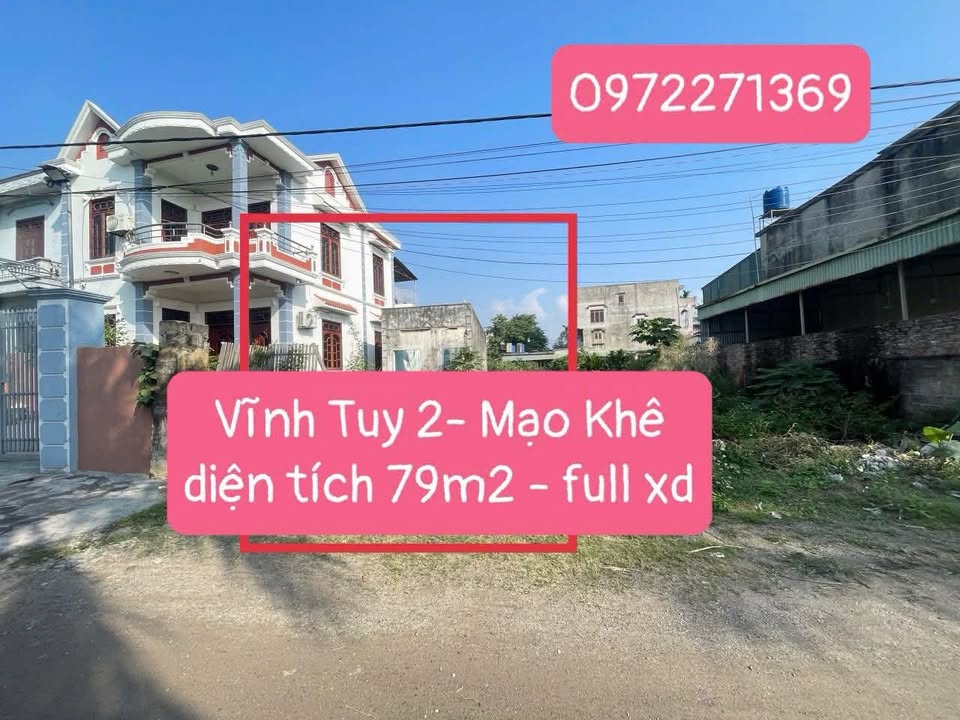 Đất nền Vĩnh Tuy 2 - Mạo Khê 79m² giá chỉ 1.3 tỷ - Sổ đỏ chính chủ!