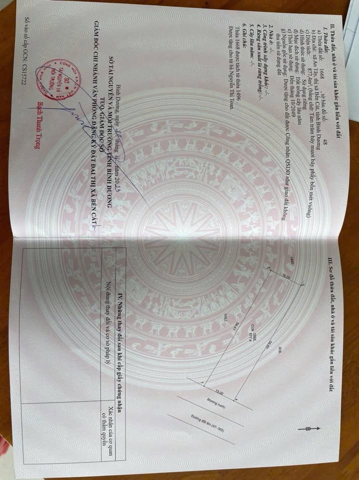 Đất nền An Tây, Bến Cát 870m² giá 2.55 tỷ - Đầu tư sinh lời ngay!