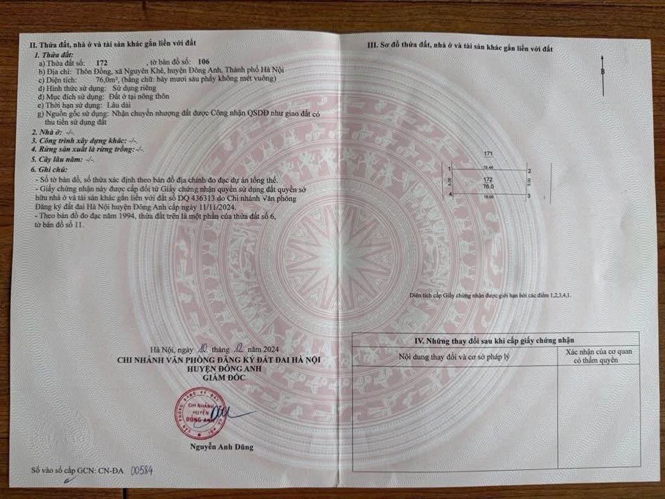 Đất nền thổ cư 76m² tại thôn Đồng, Nguyên Khê - Tiềm năng tăng giá cao!