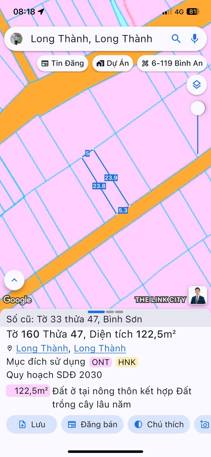 Đất thổ cư Bình Sơn 120m² giá 2.1 tỷ - Đường thông tứ hướng, gần sân bay!