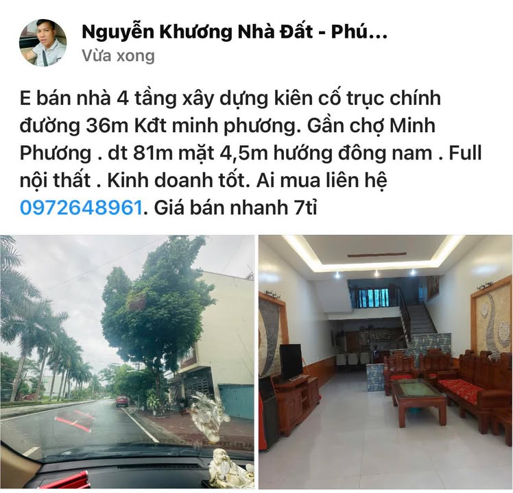 Nhà 4 tầng Minh Phương, 81m² giá 7 tỷ - Kinh doanh tốt, sẵn sàng vào ở!