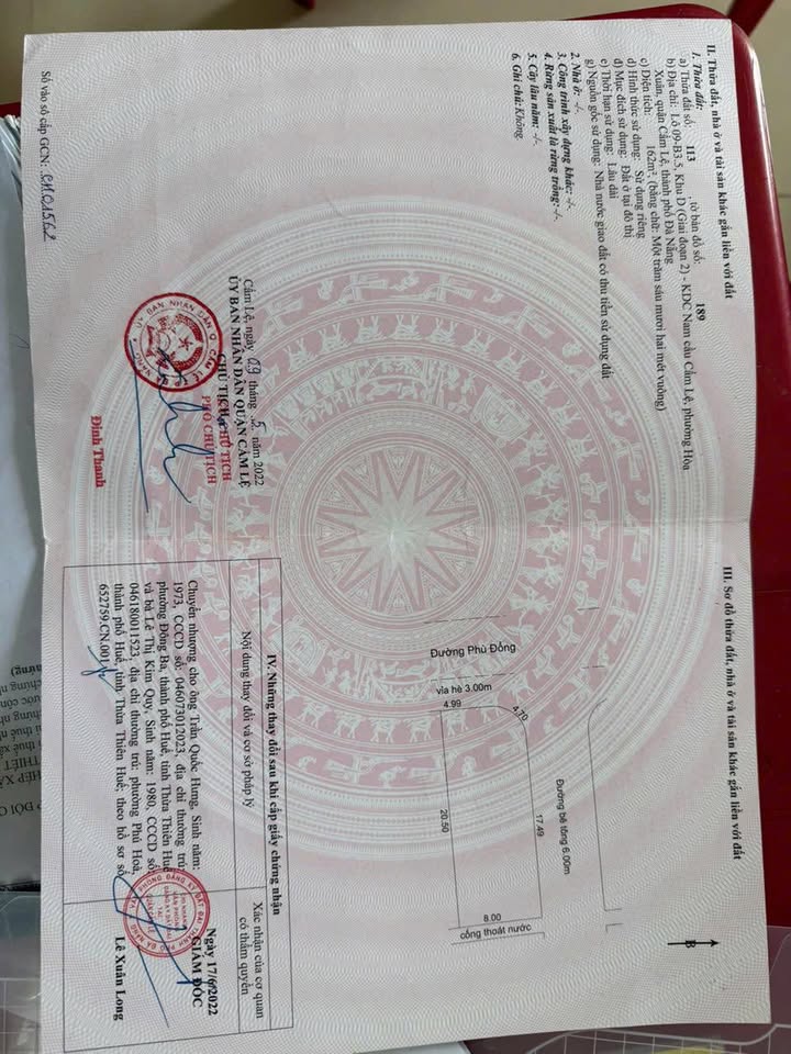 Đất nền lô góc 2 mặt tiền đường Phù Đổng, quận Cẩm Lệ, diện tích 162m² - Giá chỉ 7,9 tỷ VND!