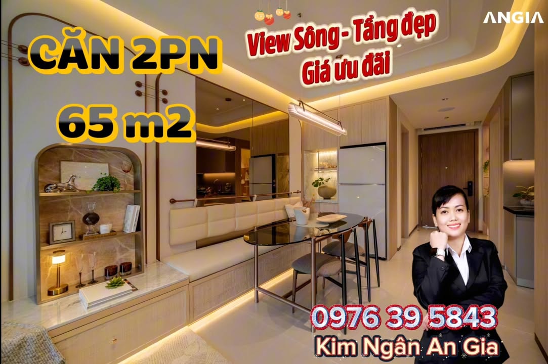 Căn hộ 2PN The Gió Riverside Dĩ An 65m² - View sông Đồng Nai đẹp mắt!