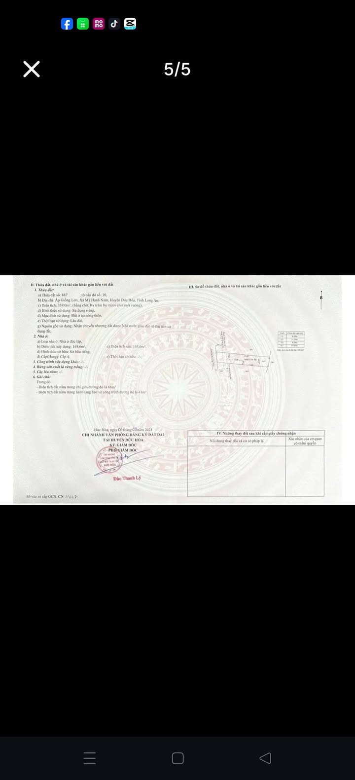 Nhà bán tại xã Mỹ Hạnh Nam, Đức Hoà, Long An 348m² giá 3.3 tỷ - Sổ hồng chính chủ!