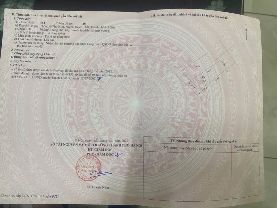 Đất thổ cư Phú Kim Thạch Thất 76.5m² giá 1.8 tỷ - Lô góc thuận tiện vào ở ngay!