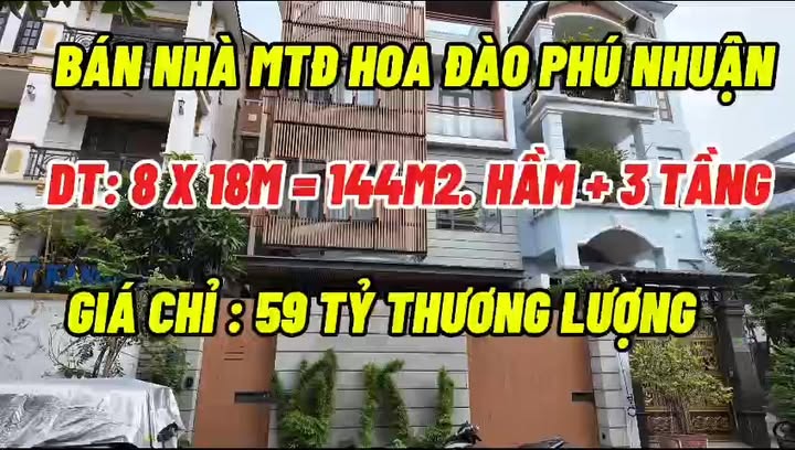 Bán nhà mặt tiền đường Hoa Đào, Phú Nhuận 144m² giá 59 tỷ - Đầu tư sinh lời tuyệt vời!