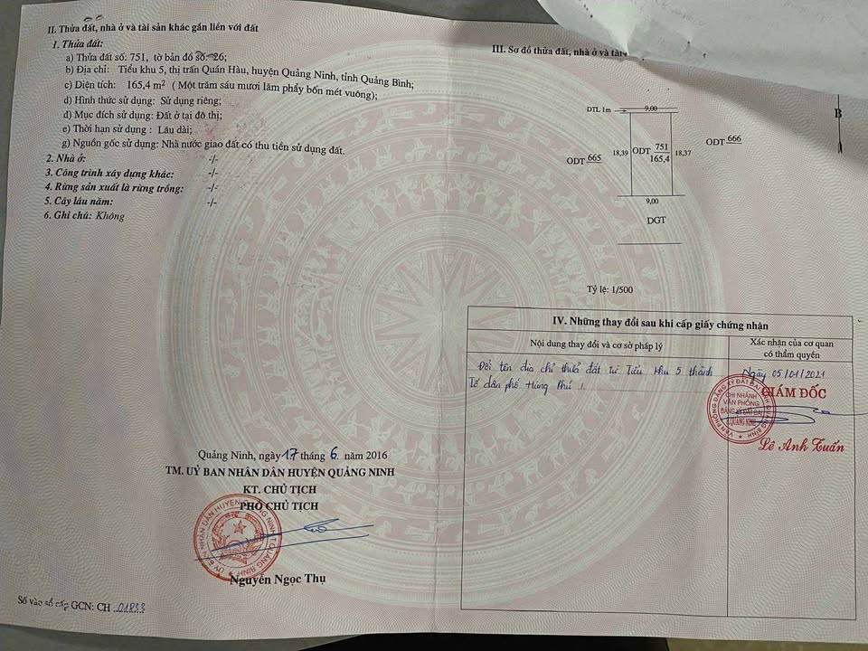 Đất nền tái định cư Quán Hàu 166m² giá 1 tỷ - Cơ hội đầu tư hấp dẫn!