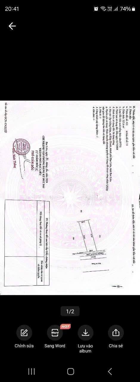 Đất nền Hiệp Thành Bạc Liêu 331m² giá chỉ 1.35 tỷ - Sổ đỏ chính chủ, đầu tư sinh lời!