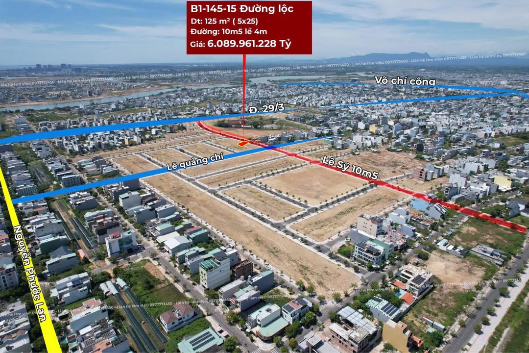 Đất nền đường Lê Sỹ, Hòa Xuân 125m² giá 6.089 tỷ - Đầu tư sinh lời tuyệt vời!