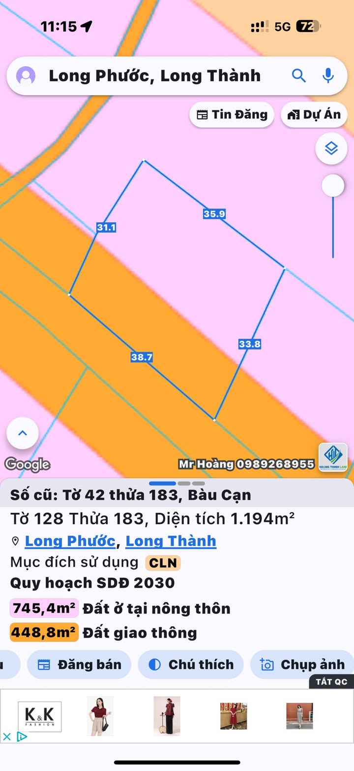 Đất nền Bàu Cạn, Long Thành 1.000m² giá 7.5 tỷ - Cơ hội đầu tư hấp dẫn!