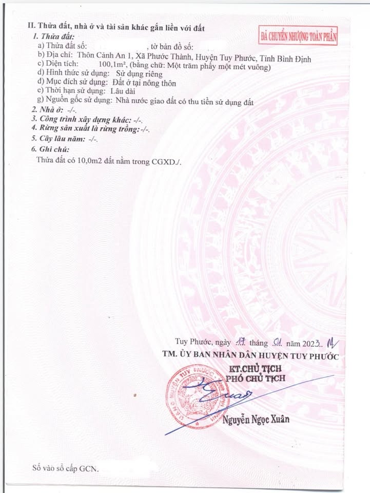 Đất Cảnh An 1 - Phước Thành, Tuy Phước 100m² - Bán Gấp, Giá Thương Lượng!