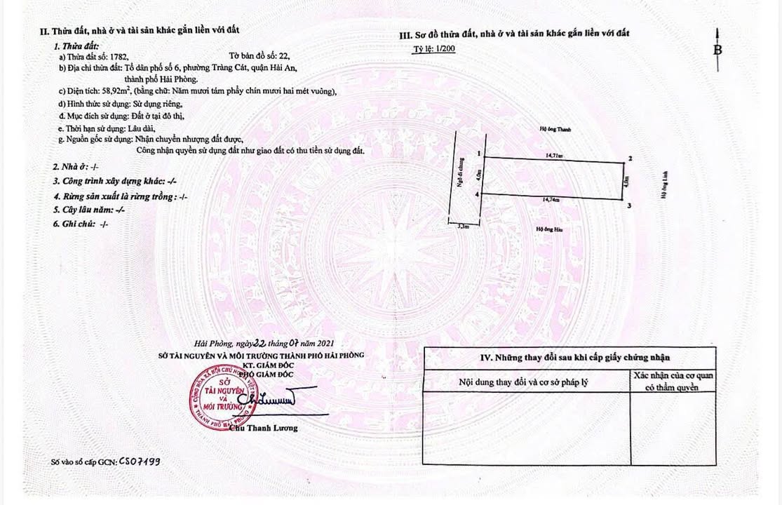 Đất đẹp tại phường Tràng Cát, quận Hải An, 58m² giá thỏa thuận - Đường Cát Vũ rộng rãi!