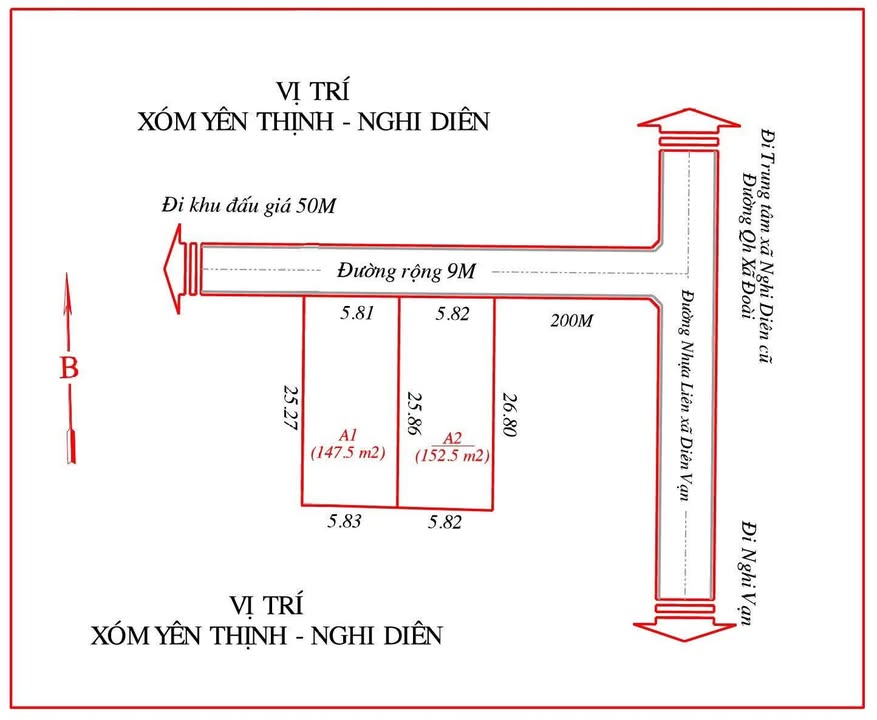 Đất Nghi Diên 147m² giá 1.4 tỷ - Đường quy hoạch 9m, sẵn sàng đầu tư!