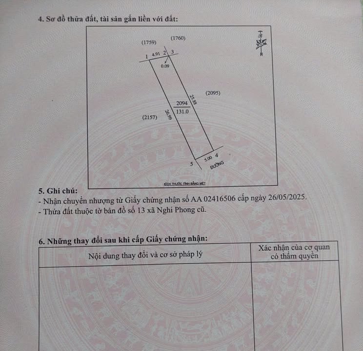 Đất nền Nghi Phong 131m² giá 2.65 tỷ - Đường thông 7m, gần Uỷ ban