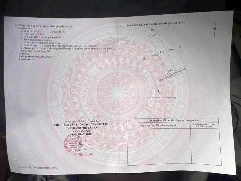 Đất thổ cư Hướng Thọ Phú 125m² giá 490 triệu - Đầu tư sinh lời tuyệt vời!