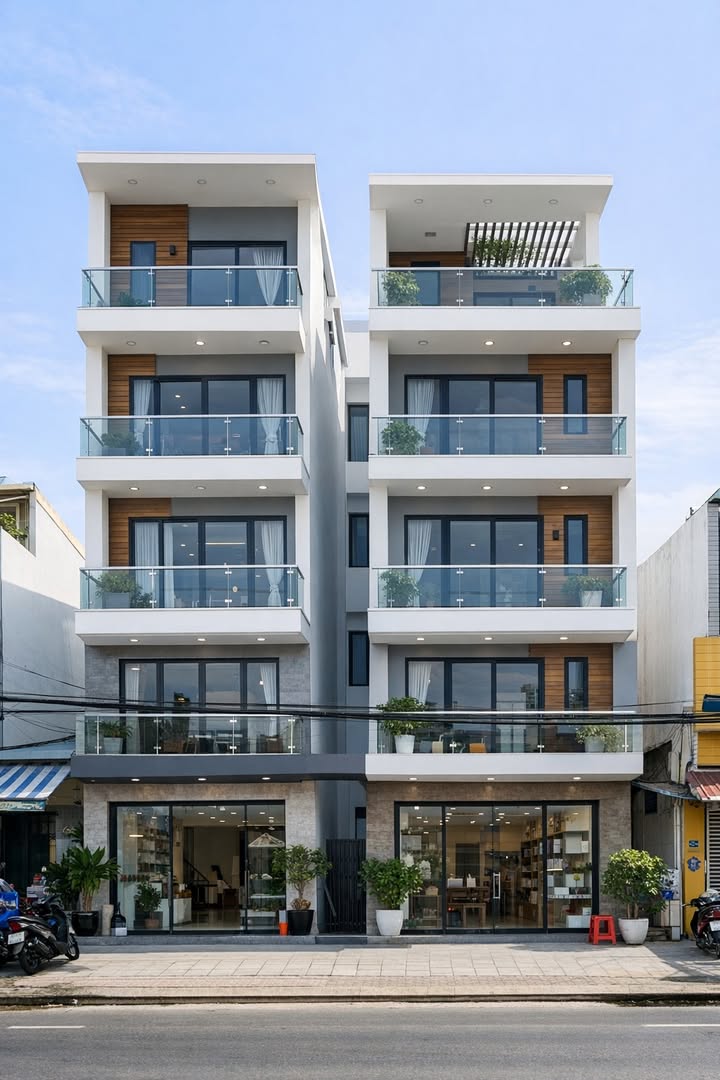 Nhà liền kề 4 tầng mặt tiền Nguyễn Trung Trực, Sơn Trà, 90m² - Đầu tư sinh lời vượt trội!