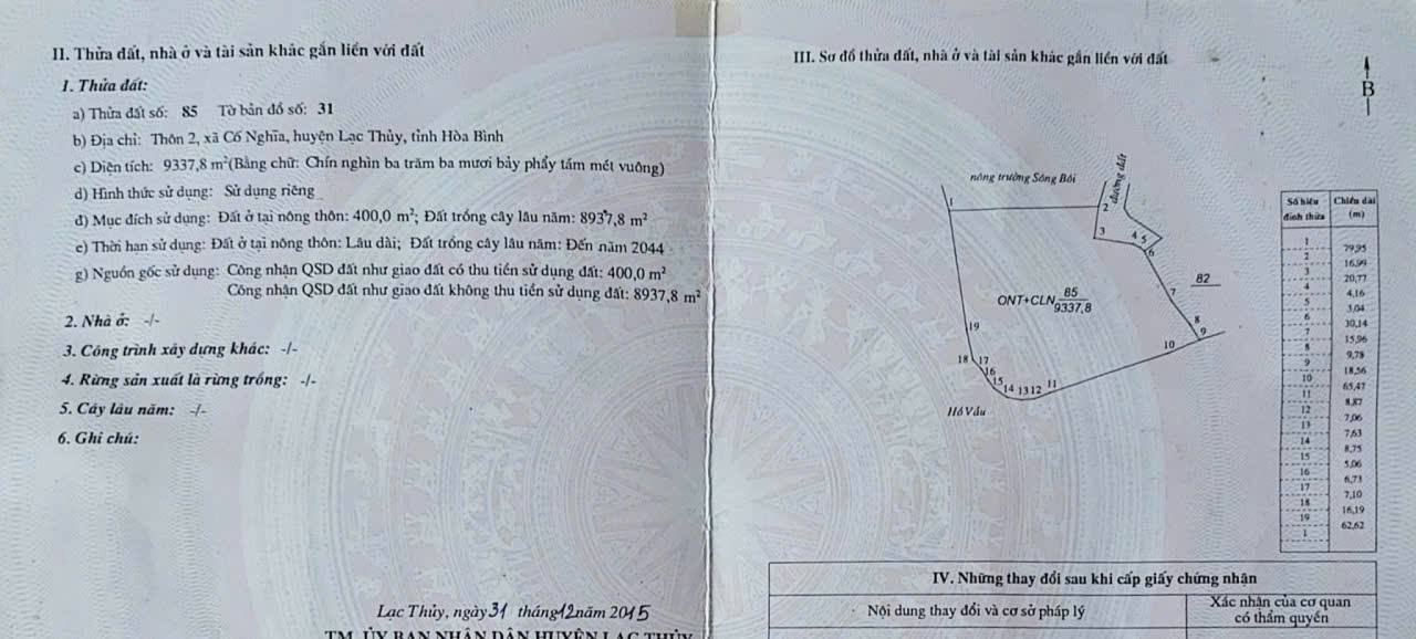 Đất nền Cố Nghĩa Lạc Thủy 9300m² giá 29.379 tỷ - Cơ hội đầu tư tuyệt vời!