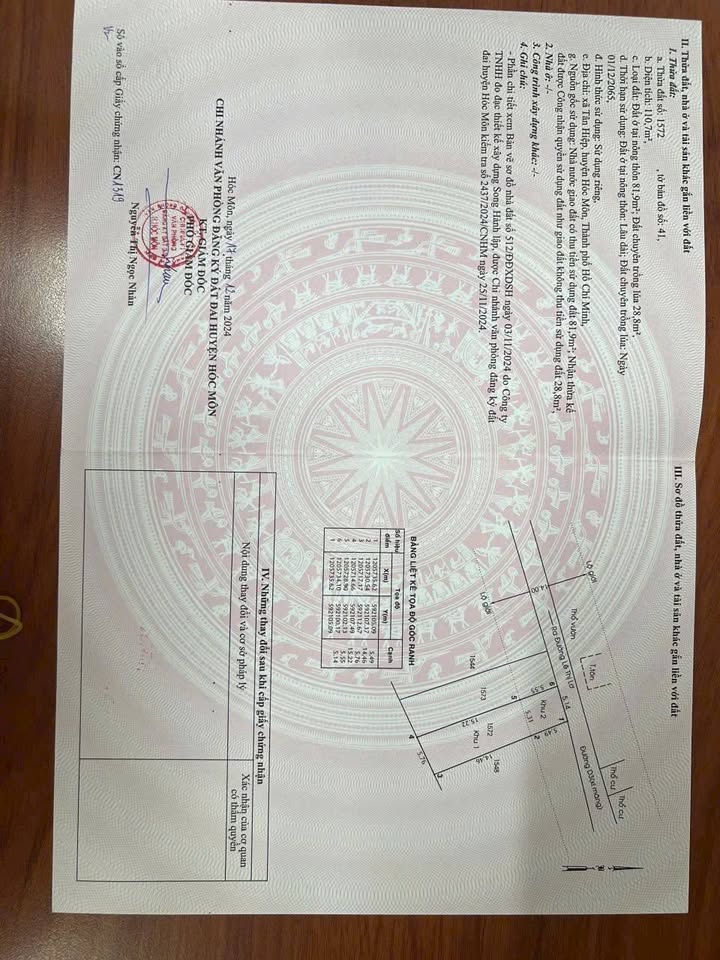 Bán đất nền Tân Hiệp Hóc Môn 110m² giá chỉ 3 tỷ - Sẵn sàng xây dựng ngay!