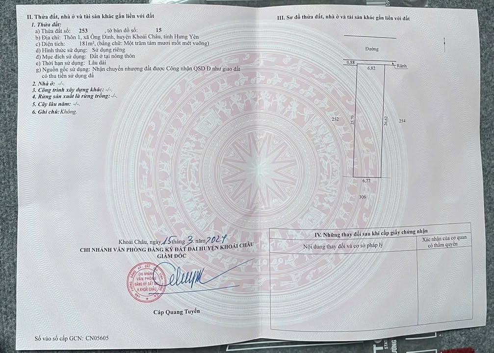 Đất nền xã Triệu Việt Vương, Hưng Yên 181m² giá 6.33 tỷ - Vị trí đắc địa cho đầu tư!