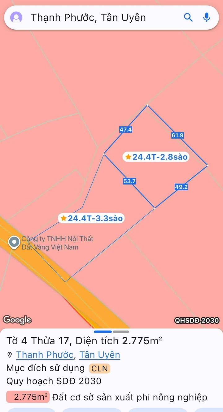 Đất nền Thạnh Phước Tân Uyên 6117m² giá chỉ 28.7 tỷ - Cơ hội đầu tư tuyệt vời!